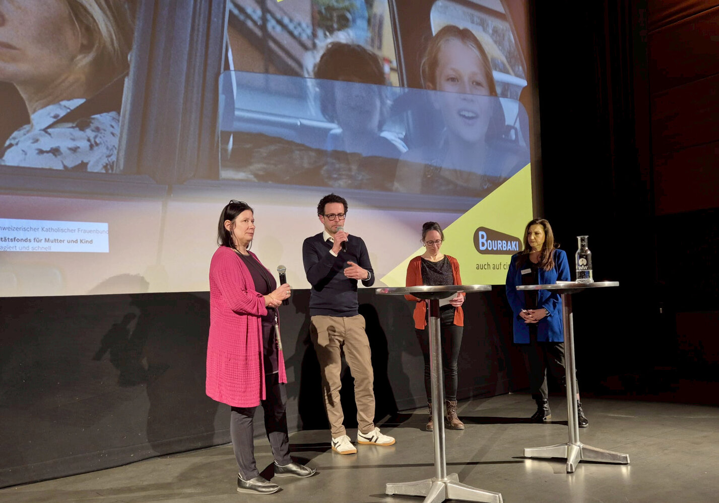 Gewährten Einblicke in ihre Arbeit für notleidende Mütter (v.l.n.r.): Liliane Parmiggiani (Fundraising SKF), Christan Vogt (Caritas Zentralschweiz), Lea Ming (Fachstelle Elbe), Najat El Daou (Solidaritätsfonds für Mutter und Kind).