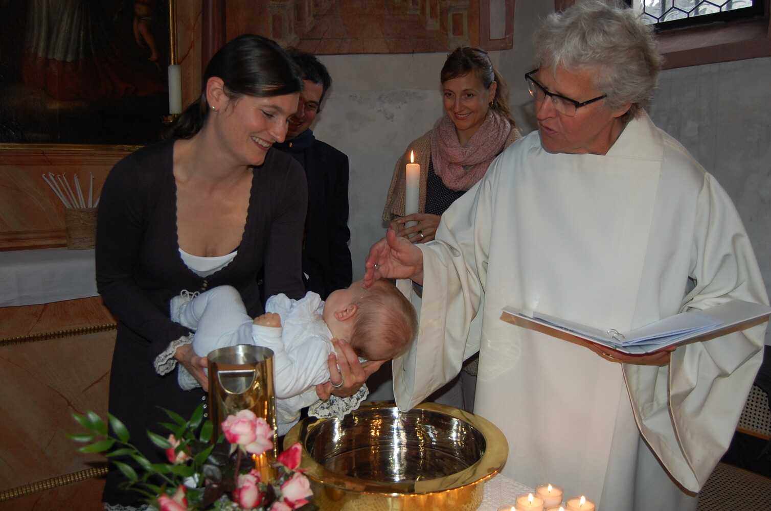 Taufe durch Silvia Huber 2015 in der St. Karli-Kapelle in Luzern